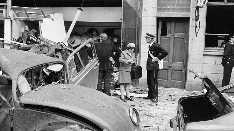 Aftermath of bomb, Talbot Street, Dublin (1974)